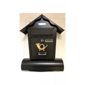 Cutie poștală cu blat de cort și suport pentru ziar negru