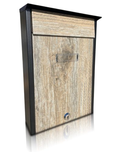 Mailbox Posta I. Wood decor Black-Natural oak