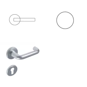 Ubul U-alakú Körrozettás F1 Alu Ezüst WC Gomb/Kilincs