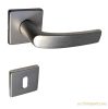 Modern square door handle in F1 silver with springs