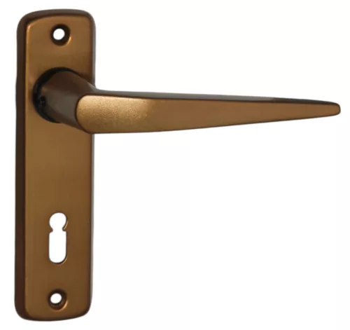 Alu 410 Pajzsos Ajtókilincs F4 bronz 55 mm BB