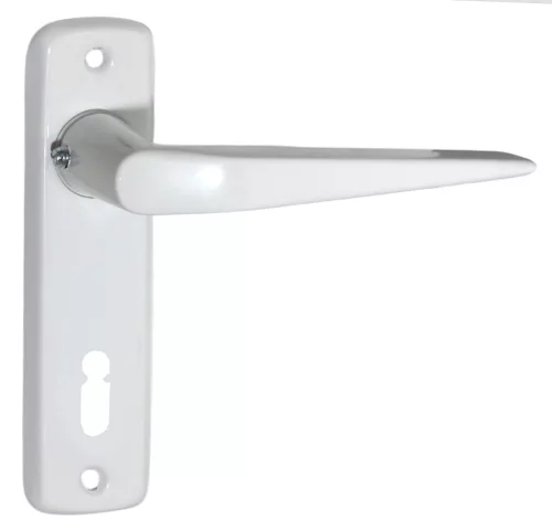 Alu 410 Pajzsos Ajtókilincs Fehér 55 mm BB