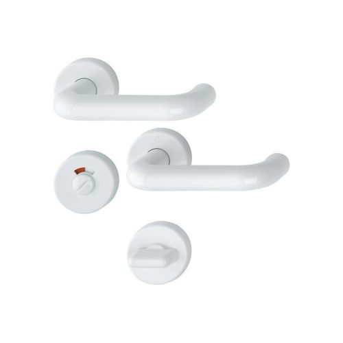 Plastic Round Door Handle White color WC Lockable