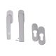 Large window handle Shuttered/Regular pair White + PZ Oval rosette	