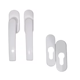 Erkélyajtókilincs Fehér + PZ oválrozetta