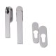 Balcony door handle Shutter Lockable White + PZ oval rosette