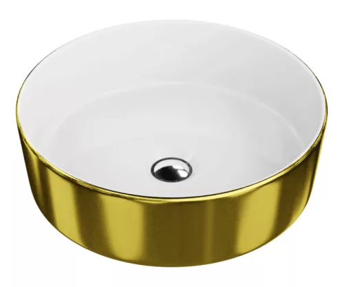 Lavita MERIDA GOLD/WHITE Mosdókagyló, fehér/arany