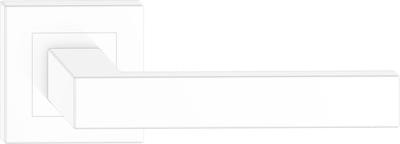 TOPAZ NÉGYZET ALAKÚ AJTÓajtókilincs FEHÉRRE FESTVE Csak kilincs felső rozettán