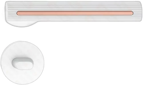 ELEGANZA/ELEGANT ajtókilincs kerek talpú R - 6mm-es talpú FIT fehér díszbetét réz színű WC
