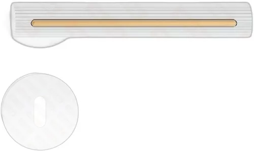 ELEGANZA/ELEGANT ajtókilincs kerek rozettás R - FIT rozettás 6mm fehér - díszes arany betét BB