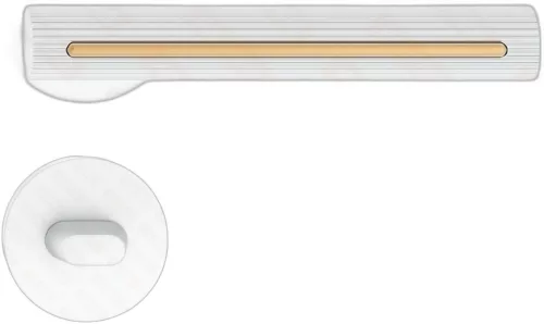 ELEGANZA/ELEGANT ajtókilincs kerek rozettás R - FIT rozettás 6mm fehér - díszes arany betét WC