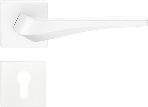 FLOW ajtókilincs szögletes Q rozettás fehér - CORONA PREMIUM PZ