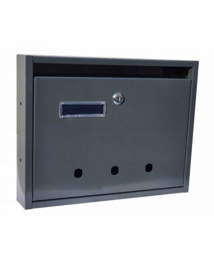 Mailbox with downward-opening stairwell with  business card holder ANTHRACITE (350 MM X 270 MM X 60MM)