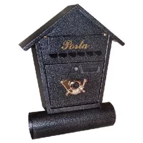   Cutie poștală Spi 2 Suport ziar cu roof curbat, convex, silver