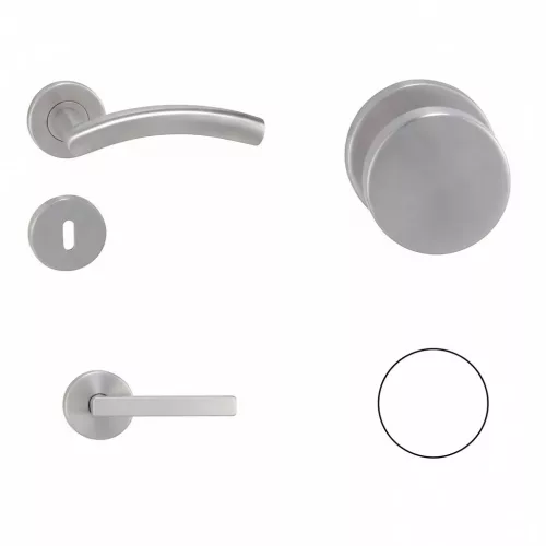 Alex Runden (mit Metallbasis) WC Knopf/Türknauf aus Edelstahl Inox