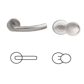   Gina Runden (mit Metallbasis) Edelstahl Inox BB Asymmetrischer Knopf/Türknauf