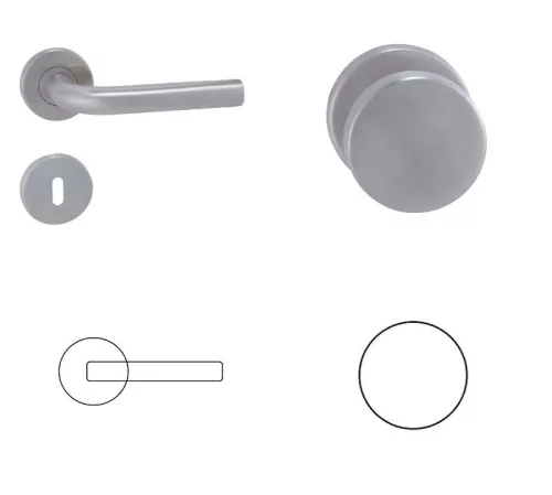 Lisa Din Fix Csapos Körrozettás Rozsdamentes Inox WC  Gomb/Kilincs
