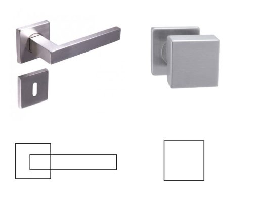 Stały przycisk/pokrętło ze stali nierdzewnej Inox BB Matrix Kwadratd