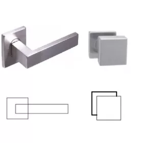   Matrix Quadratd Edelstahl Inox PZ Asymmetrischer Fixed Knopf/Knopf