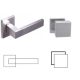 WC Matrix Square Stainless Inox Buton/mâner fix asimetric