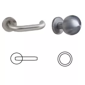   Ubul U förmiger Runder Rosetten Edelstahl Inox BB Kugelknopf/Türknauf