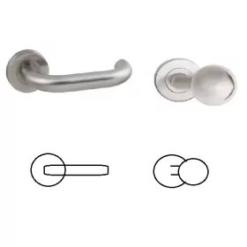   Ubul U förmiger Runder Rosette Edelstahl Inox PZ Asymmetrischer Knopf/Knopf