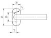 Ubul U förmige Runde Rosette Edelstahl Inox WC Asymmetrischer Knopf/Türknauf