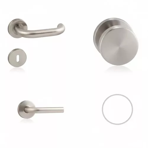 Ubul U förmiger Runder Rosetten Edelstahl WC Knopf/Türknauf