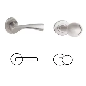   Gréta (Galaxy) Rozettás Rozsdamentes Inox BB Asszimetrikus Gomb/Kilincs
