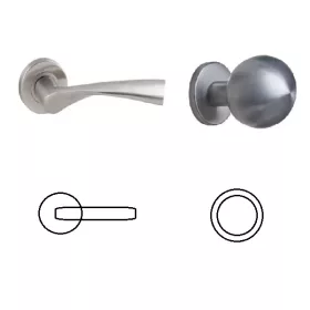   Gréta (Galaxy) Rosette Edelstahl Inox WC Zylindrischer Knopf/Türknauf