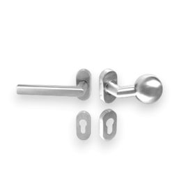   Tímea Gartentor rechts ovale Rosette Edelstahl Inox PZ Knopf/Türknauf