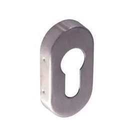 Ovaler Zylinder aus Edelstahl mit unterer Rosette