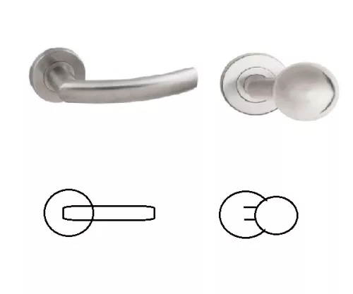 Gina Din Fixed Pin Rundened Edelstahl Inox BB Asymmetric Taste/Knopf