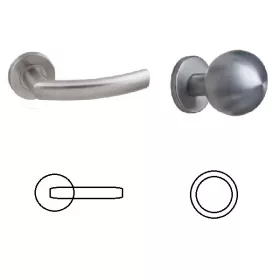   Gina Din Fixed Auslauf Runde Edelstahl Inox WC zylindrischer Knopf/Türknauf