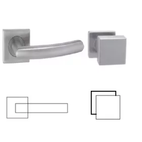   Gina Din Fixed Auslauf Runde Edelstahl Inox WC asymmetrischer Knopf/Türknauf