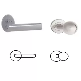   Tímea Din Fixed Auslauf Runde Edelstahl Inox WC asymmetrischer Knopf/Türknauf