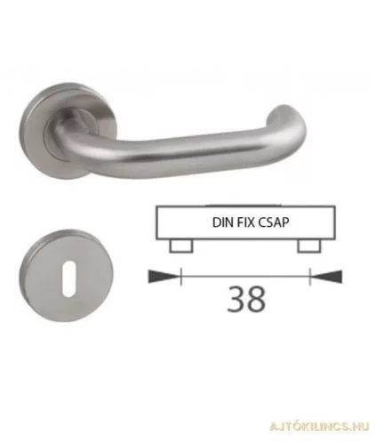 Ubul U-alakú Din Fix Csapos Körrozettás Rozsdamentes Inox WC Gömb Gomb/Kilincs
