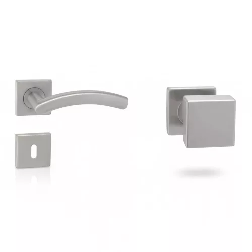 Alex Din Fix Csapos Négyzetrozettás Rozsdamentes Inox PZ  Gomb/Kilincs