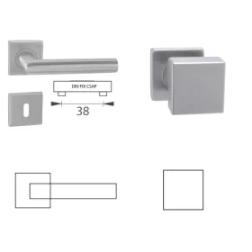   Tímea Din Fixed Pin Quadrat Set Edelstahl Inox BB Knopf/Türknauf