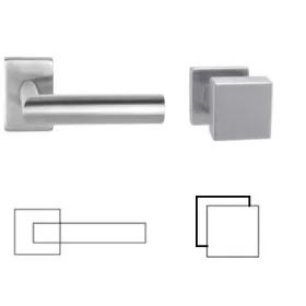   Tímea Din Fixed Pin Quadrat Set Edelstahl Inox PZ Asymmetrischer Knopf/Knopf