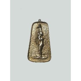 Piktogramm Duschendes Mädchen auf Füßen aus Kupfer