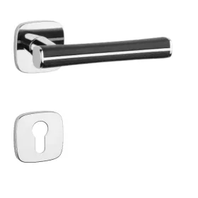  APRILE DAVIDIA Rozetă pătrată QR SLIM 7MM LC/ Piele neagră - Crom strălucitor/ Piele neagră PZ