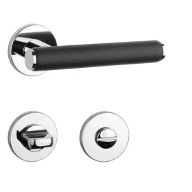   APRILE EGERIA Körrozettás R SLIM 7MM LC/ Fekete bőr - Fényes króm színű/ Fekete bőr WC