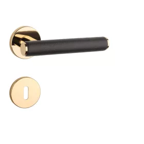   APRILE EGERIA Körrozettás R SLIM 7MM LG /Barna bőr - Fényes arany színű / Barna bőr BB