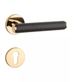   APRILE EGERIA Körrozettás R SLIM 7MM LG /Barna bőr - Fényes arany színű / Barna bőr PZ