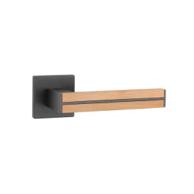  APRILE IMPERATA Square Rosette Q SLIM 7MM BK/Oak tree - Black / Oak tree (ONLY THE HANDLE ON THE UPPER ROSETTE)