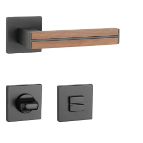   APRILE IMPERATA Rozetă pătrată Q SLIM 7MM BK/Nuc - WC negru / nuc