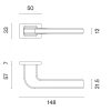 APRILE ISMENA Rectangular rozeta RT SLIM 7MM LC - Lesklý chróm (IBA RÚČKA NA HORNEJ ROZETE)