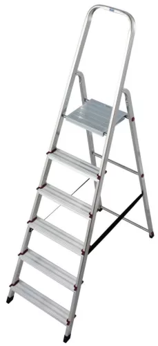 Háztartási létra Corda 1x6 lépcsőfokos alu