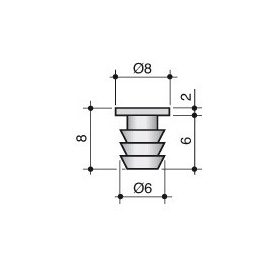 Ajtóütköző befúrható átlátszó